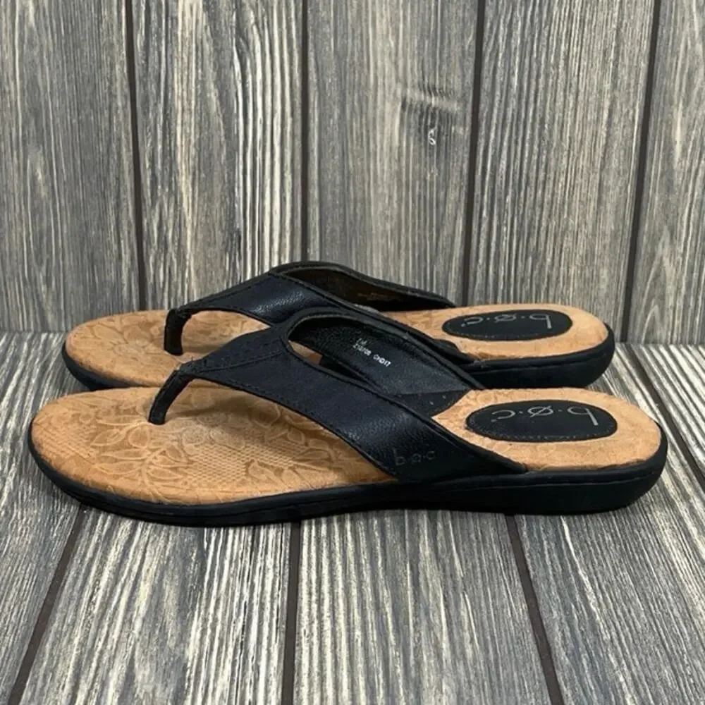 BOC Born Black Sandal Thong Flip Flop‎ Summer Casual Vacation Sz 7 Relaxation